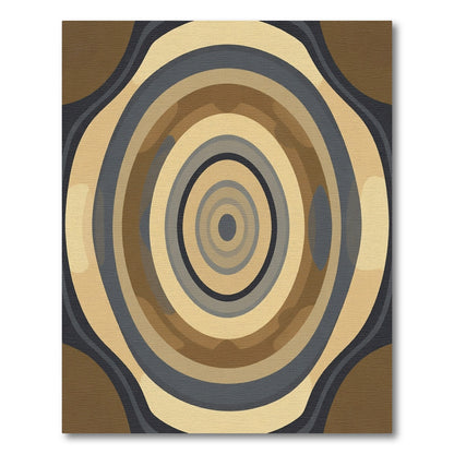 Earthy Tone Abstract Concentric Circles Rug
