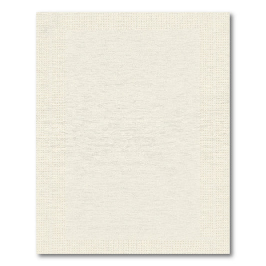 Cream Dotted Geometric Border Rug