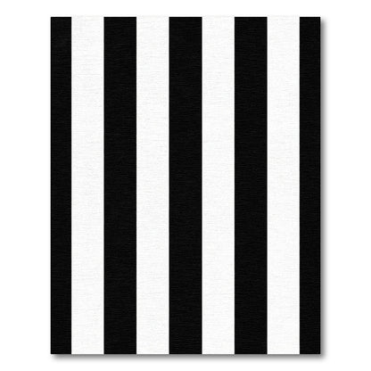 Bold Black White Vertical Stripes Rug