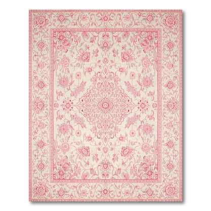 Pink Floral Vintage Area Rug