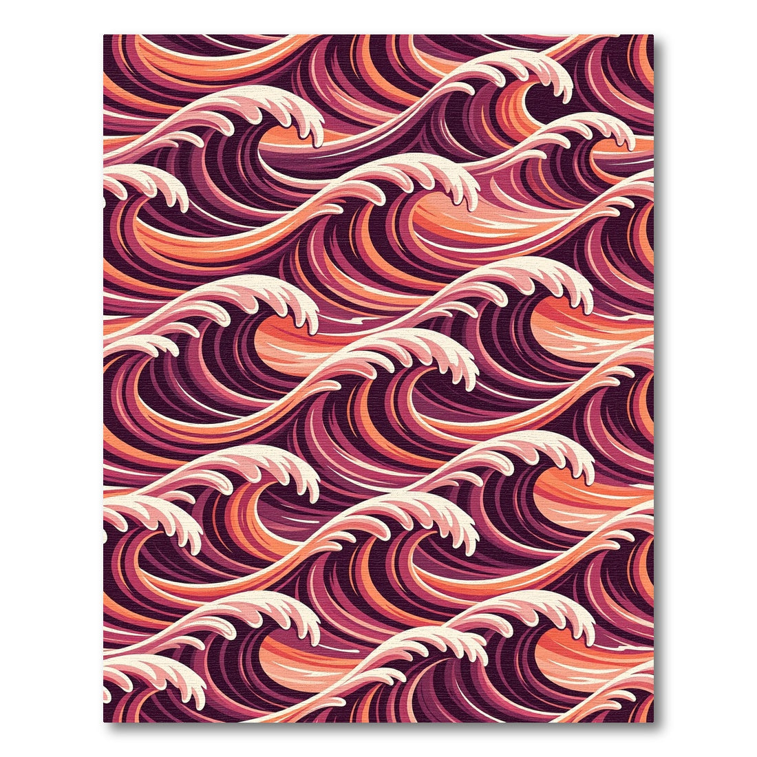 Crimson Orange Swirling Ocean Waves Rug