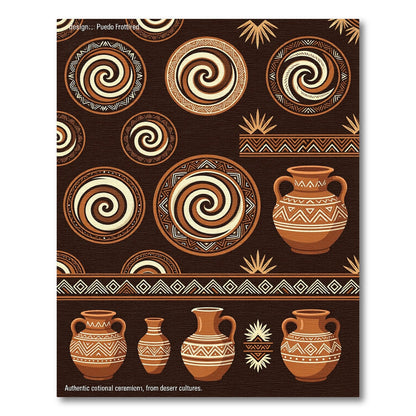 Earthy Swirl and Jar Tribal Rug