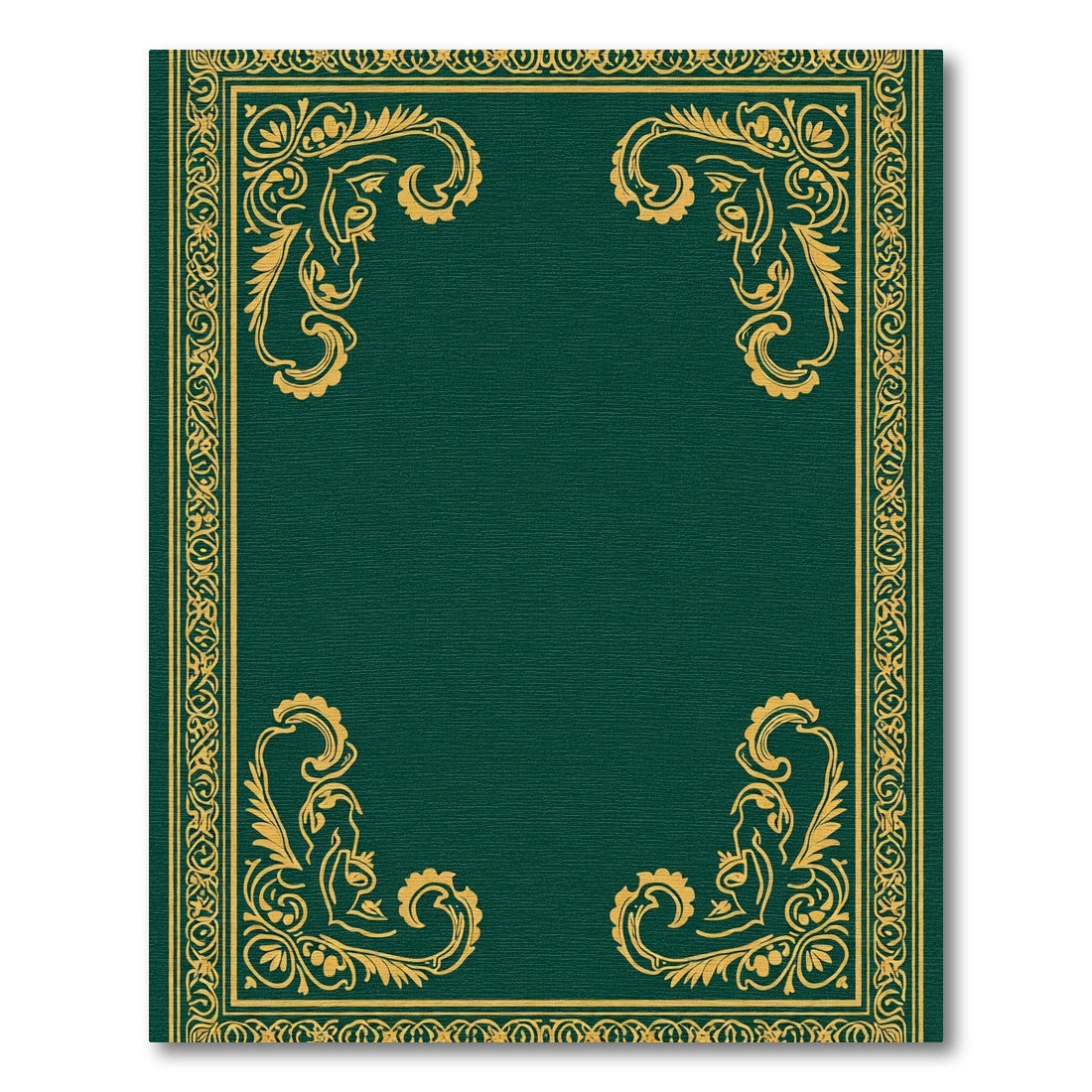 Ornate Gold Emerald Border Rug
