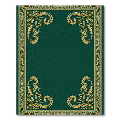 Ornate Gold Emerald Border Rug
