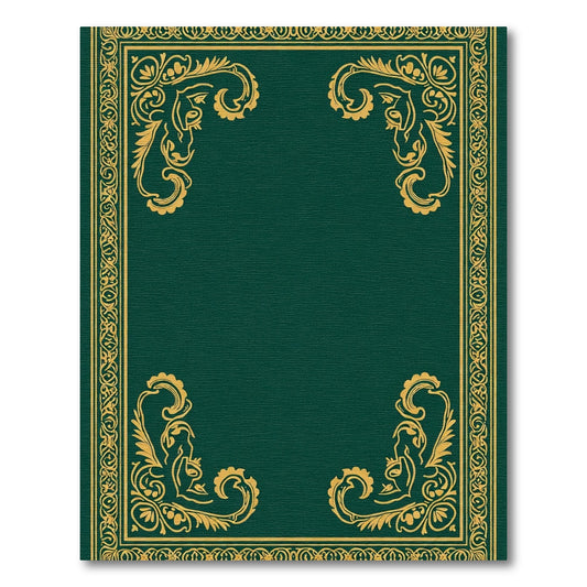 Ornate Gold Emerald Border Rug