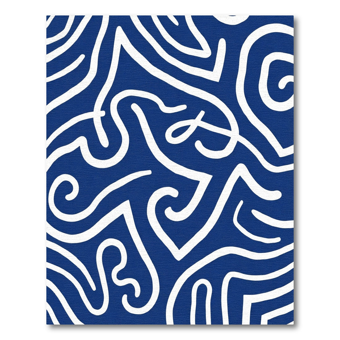 Deep Blue Abstract Swirls Rug