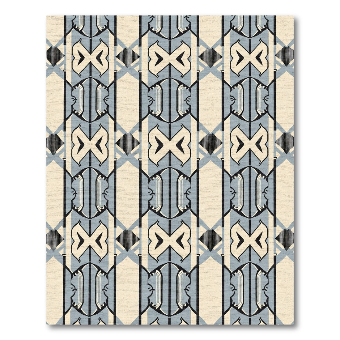 Cream Gray Art Deco Archway Rug