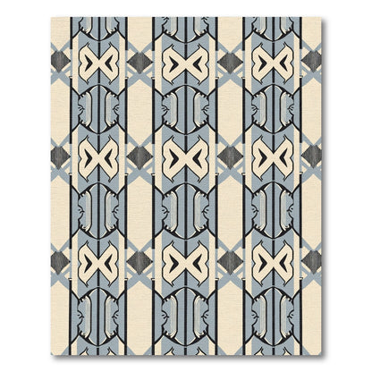 Cream Gray Art Deco Archway Rug