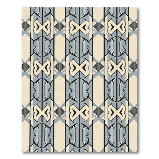 Cream Gray Art Deco Archway Rug