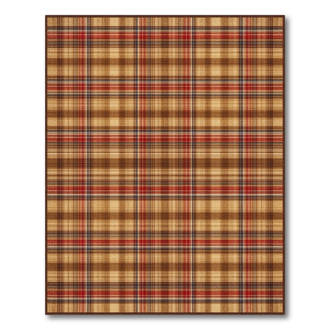 Rustic Farmhouse Brown and Tan Brown Tan Plaid Area Rug