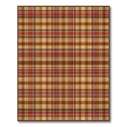 Rustic Farmhouse Brown and Tan Brown Tan Plaid Area Rug