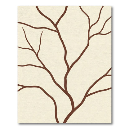 Creme Brown Branch Lines Rug