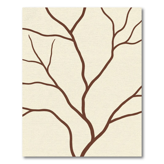 Creme Brown Branch Lines Rug