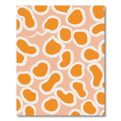 Coral Abstract Organic Blob Rug