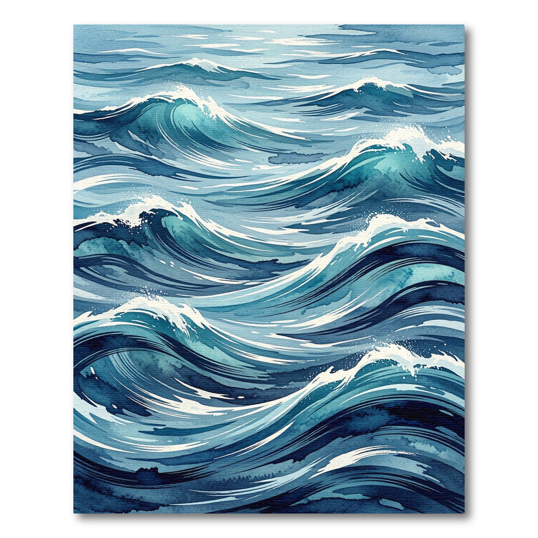 Dynamic Blue Ocean Wave Splash Rug