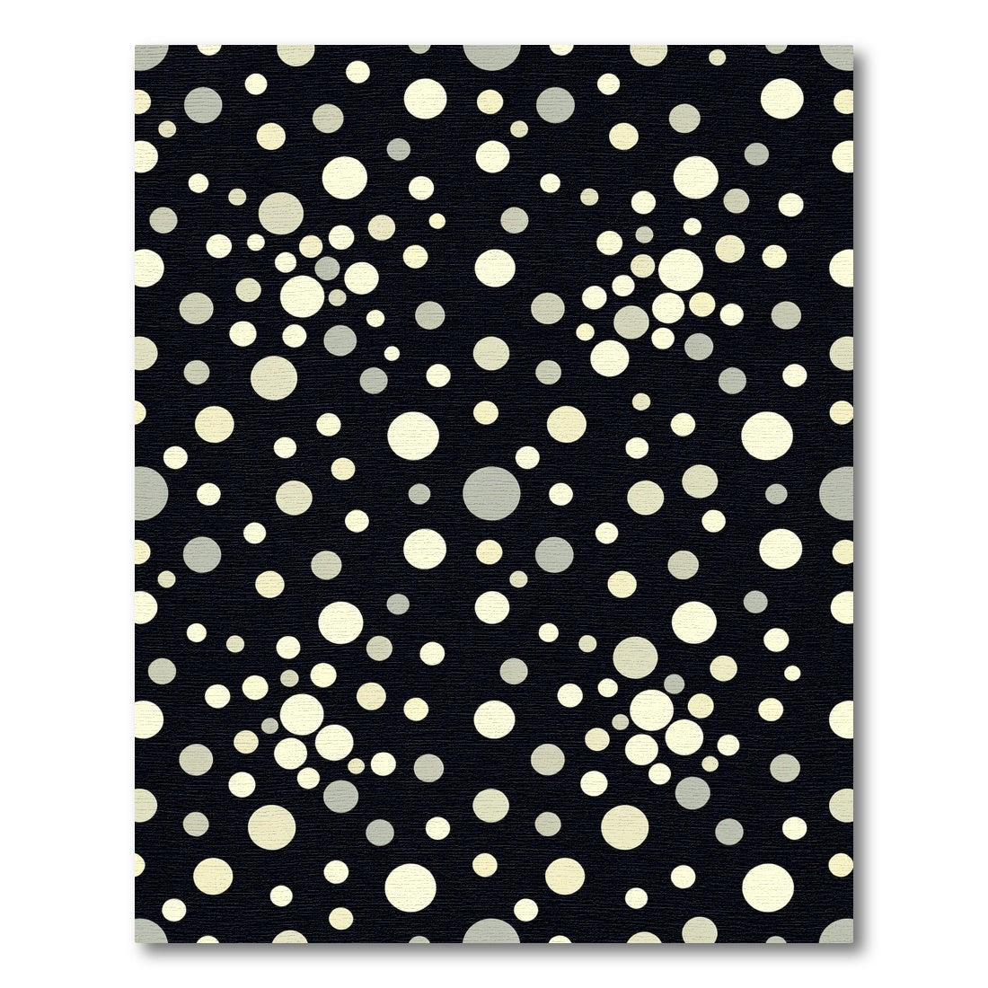 Modern Black Cream Scatter Circles Rug