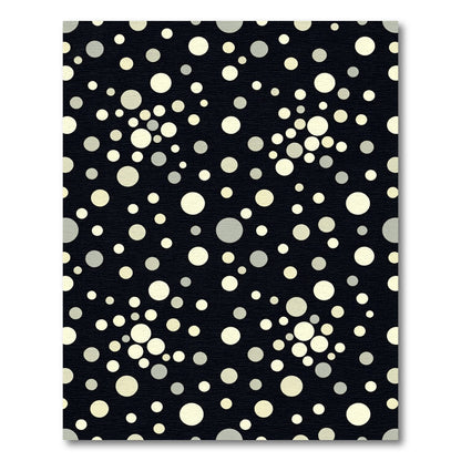Modern Black Cream Scatter Circles Rug