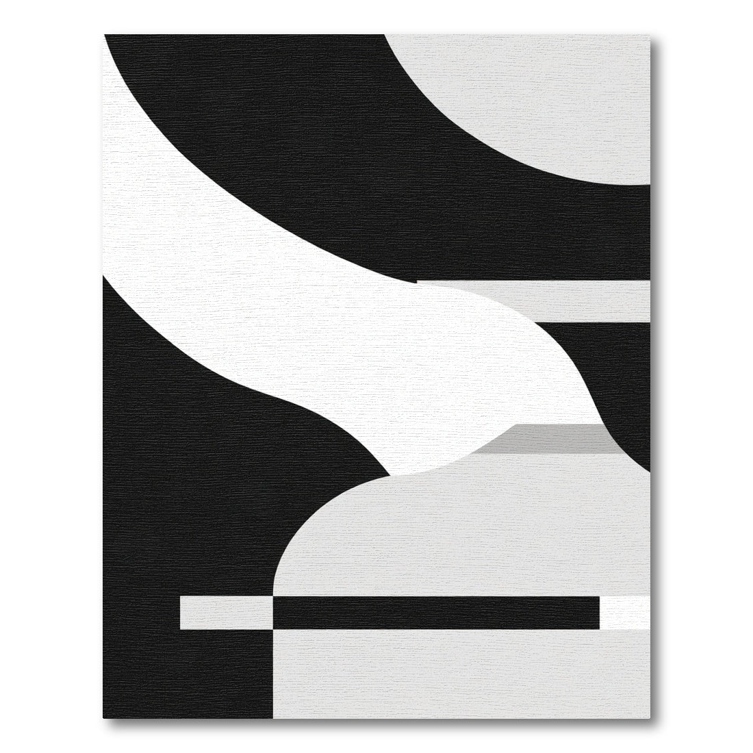 Monochromatic Abstract Layered Forms Rug