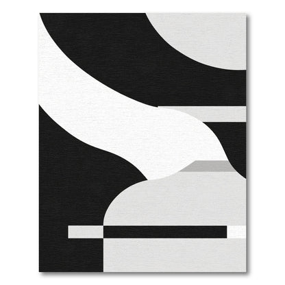 Monochromatic Abstract Layered Forms Rug
