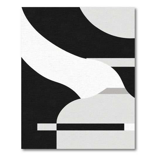 Monochromatic Abstract Layered Forms Rug