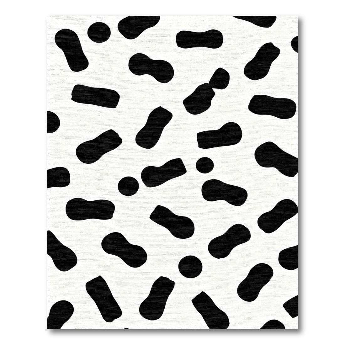 Black White Irregular Spots Rug