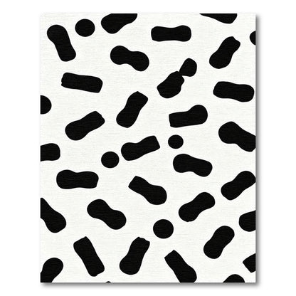 Black White Irregular Spots Rug