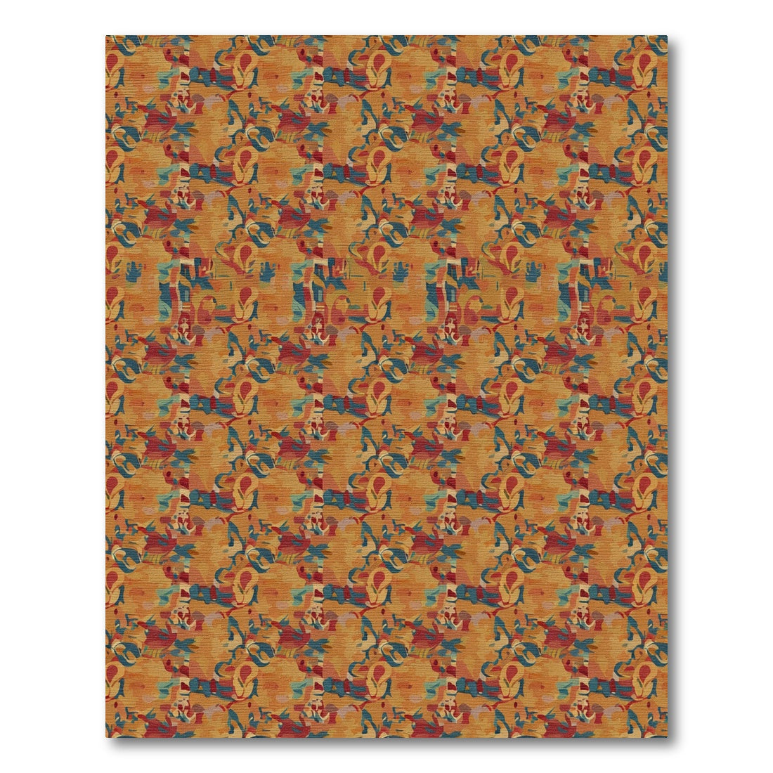 Amber Scarlet Teal Fluid Composition Rug