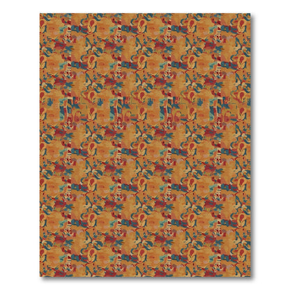 Amber Scarlet Teal Fluid Composition Rug