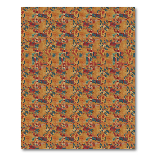 Amber Scarlet Teal Fluid Composition Rug
