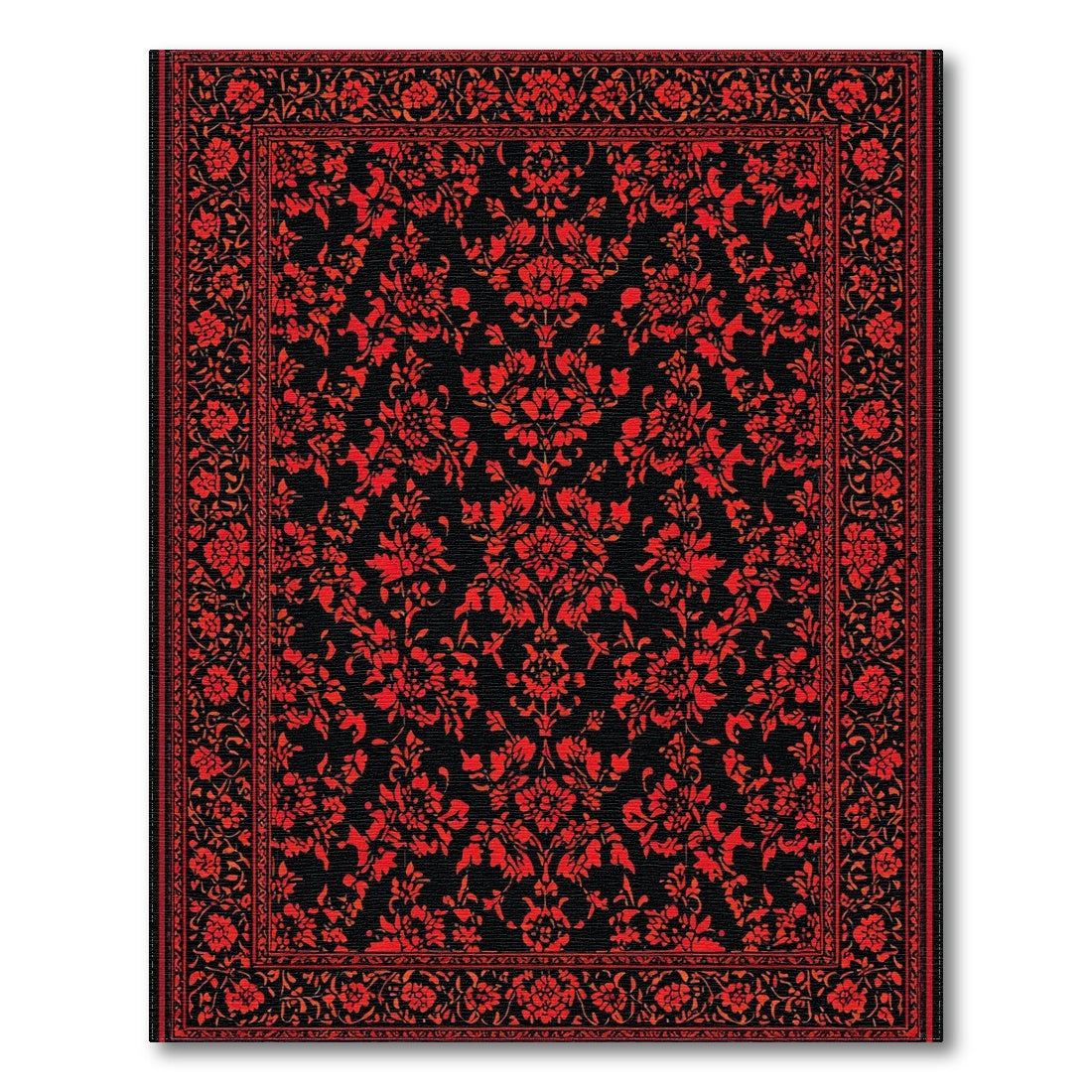 Red ODIKA Red Floral Persian Area Rug