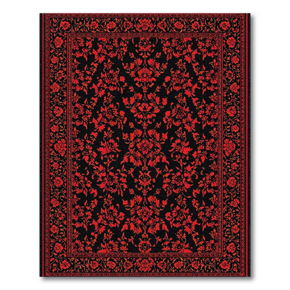 Red ODIKA Red Floral Persian Area Rug