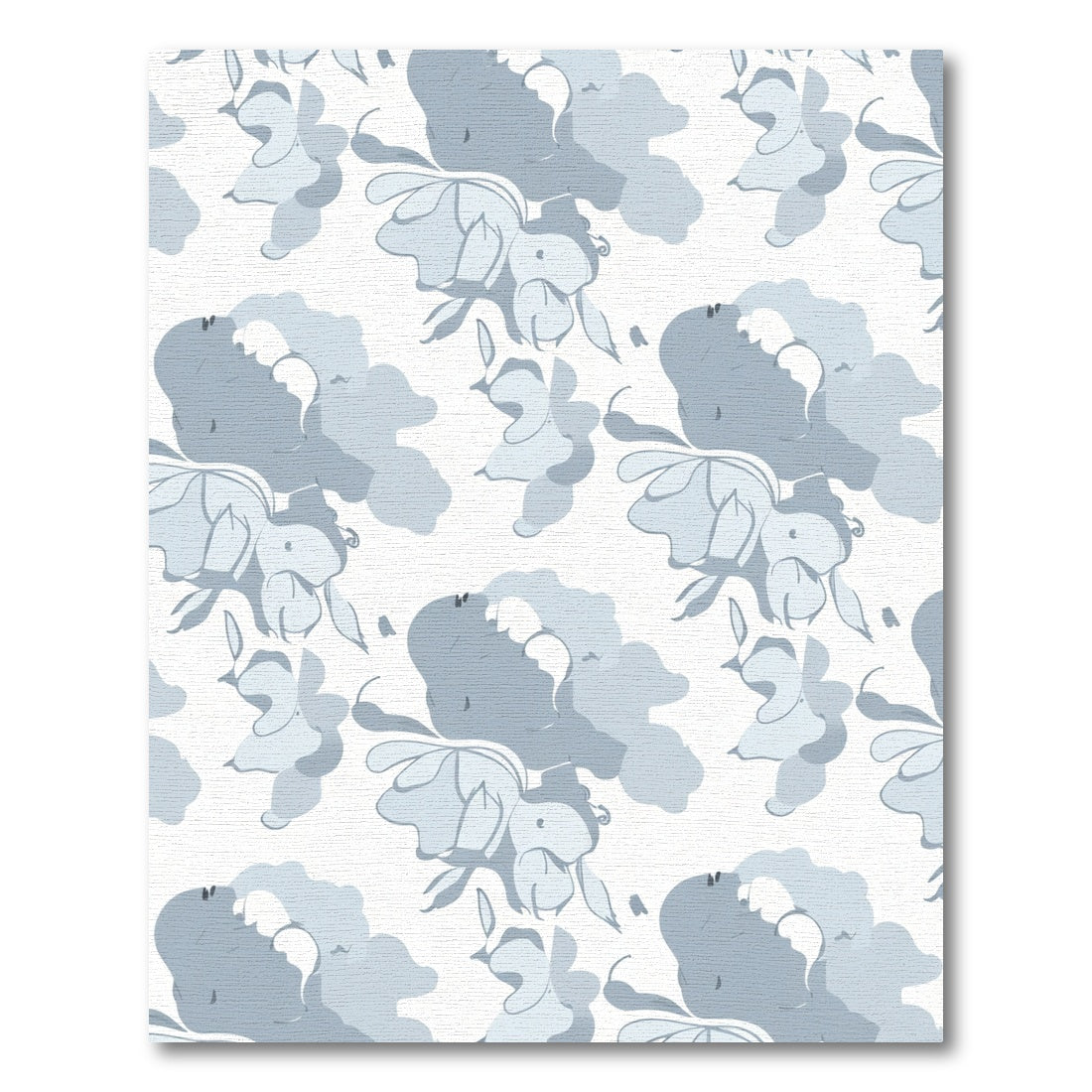 Soft Blue Watercolor Floral Arrangement Rug