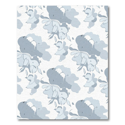 Soft Blue Watercolor Floral Arrangement Rug