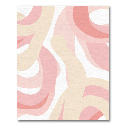 Soft Coral And Cream Swirl Rug