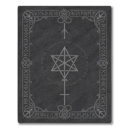 Grey Norse Rune Hexagram Area Rug
