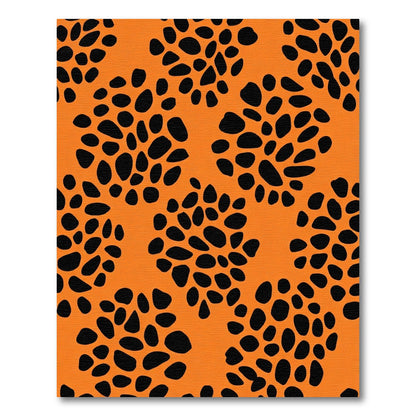 Orange Black Spotted Organic Shapes Rug