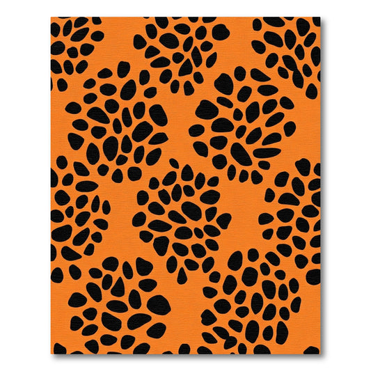 Orange Black Spotted Organic Shapes Rug