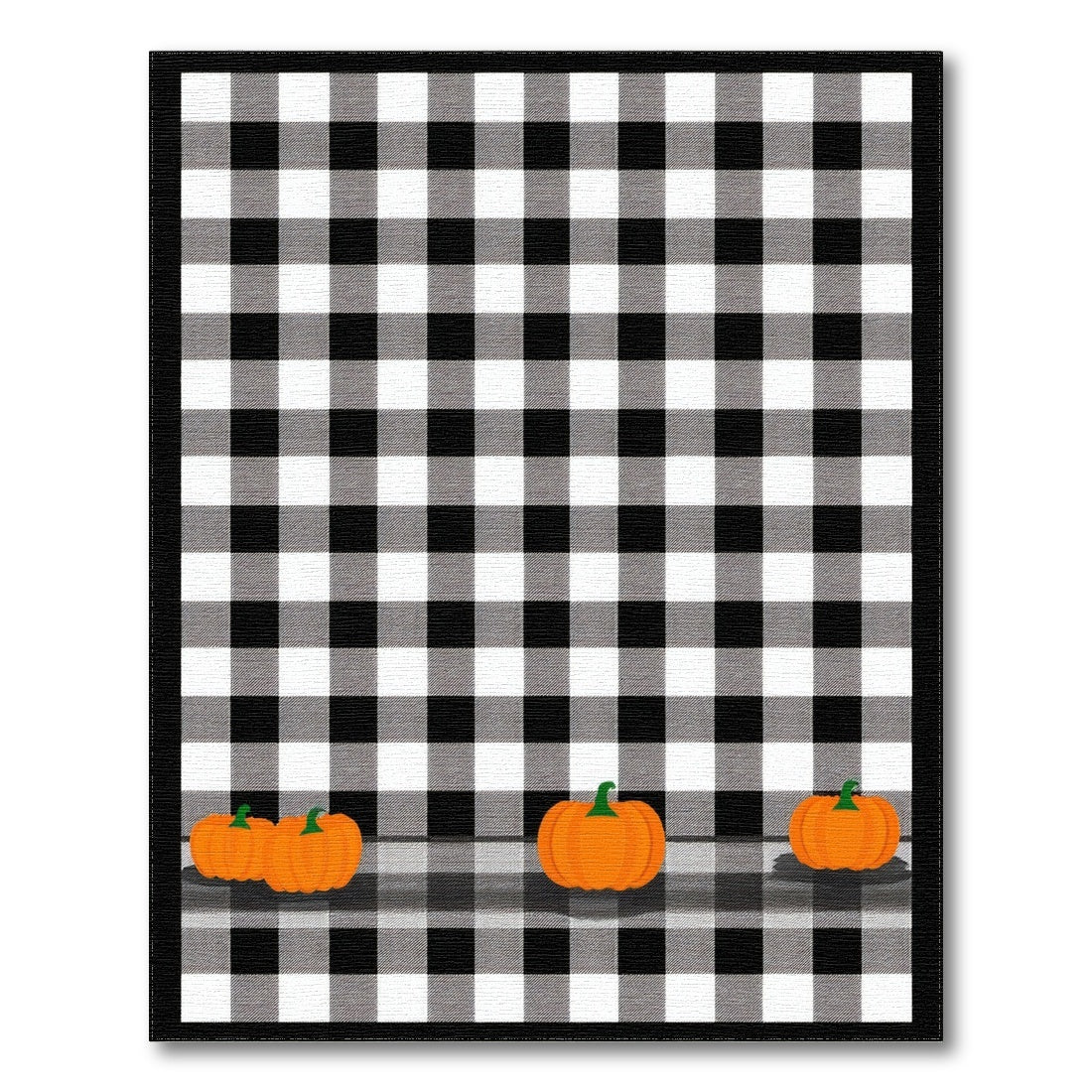 Black White Checkered Pumpkin Area Rug