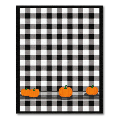 Black White Checkered Pumpkin Area Rug