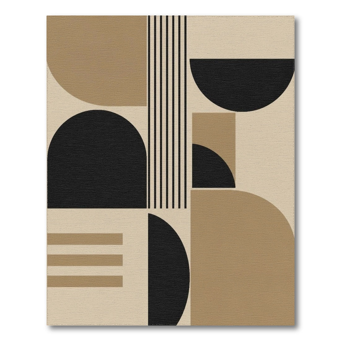 Brown and Tan Black and Brown Geometric Area Rug