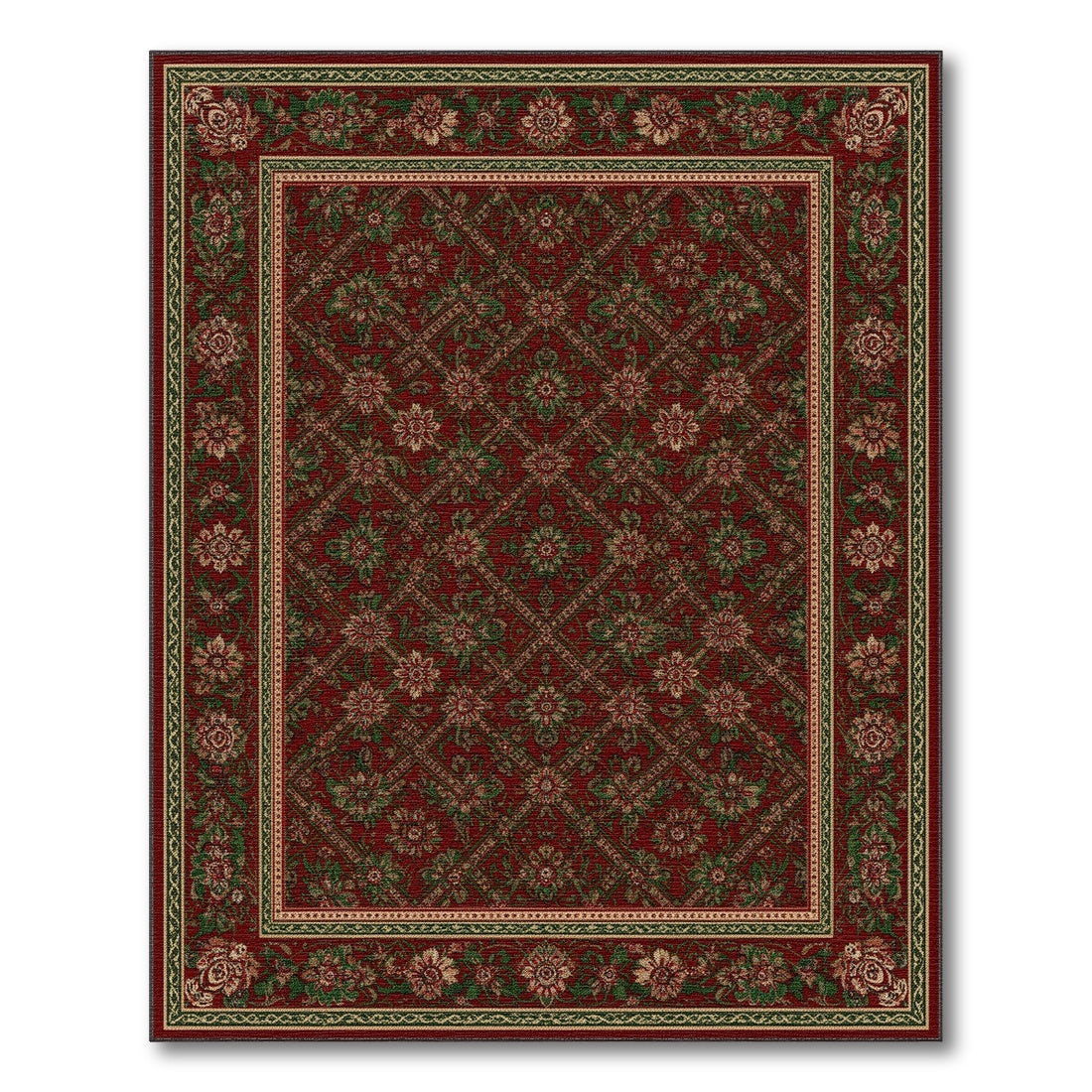 Red Traditional Persian Floral No. 11 Area Rug