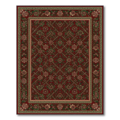 Red Traditional Persian Floral No. 11 Area Rug