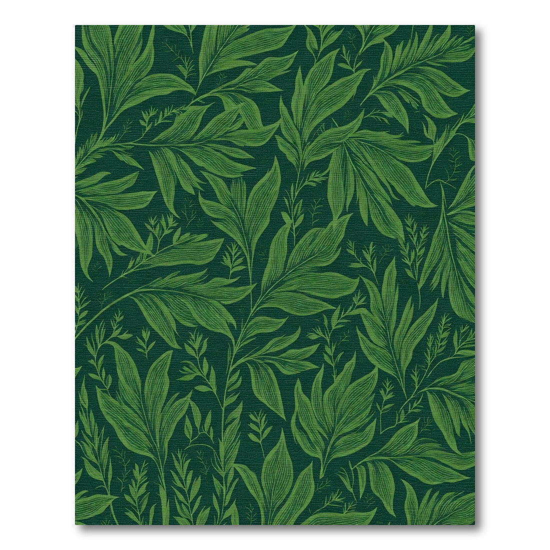 Deep Emerald Verdant Leafage Overlay Rug