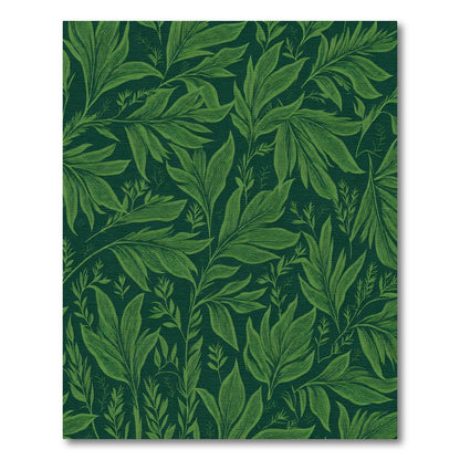 Deep Emerald Verdant Leafage Overlay Rug