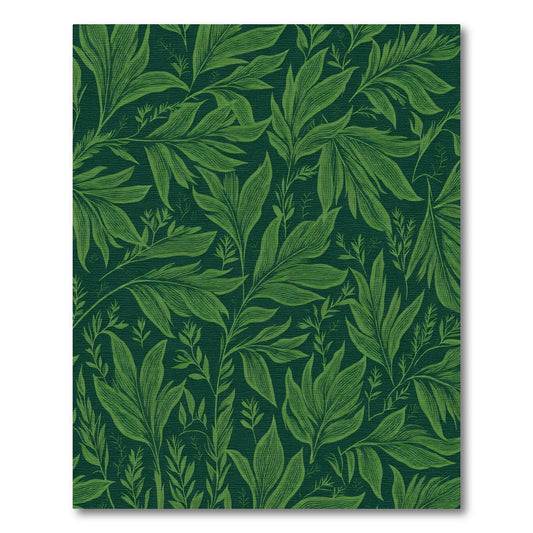 Deep Emerald Verdant Leafage Overlay Rug