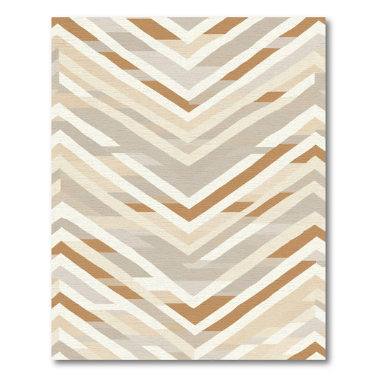 Subtle Chevron Earthy Tone Geometric Rug