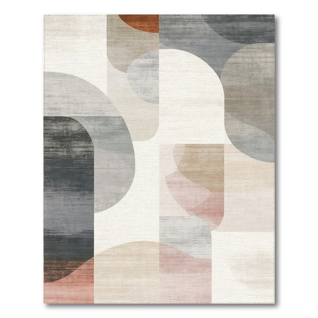 Abstract Neutral Washable Area Rug