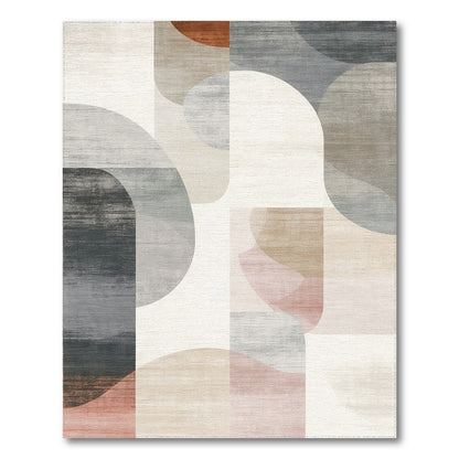 Abstract Neutral Washable Area Rug