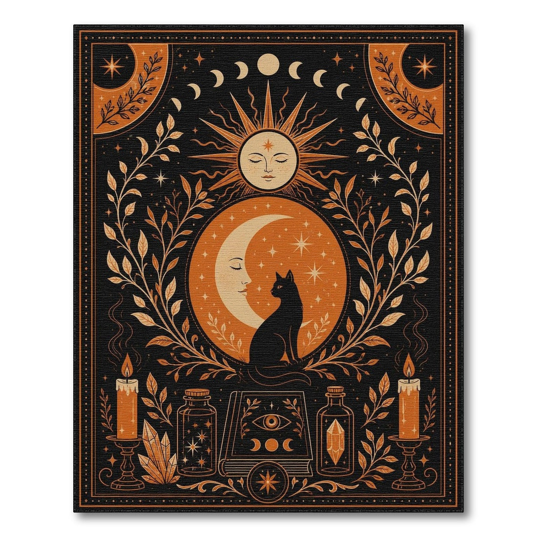 Celestial Cat Boho Area Rug