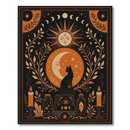Celestial Cat Boho Area Rug